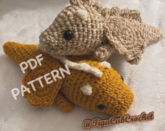 Dax the Dragon Crochet Pattern: Low-Sew Kawaii Amigurumi Plush (PDF)