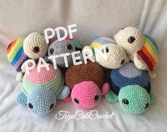 PDF Digital Crochet Pattern! Vincent the Turtle Amigurumi Pattern Kawaii Cute Adorable Soft Toy Plush Stuffed Animal Gifts For Animal Lovers