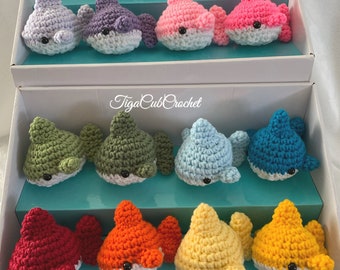 Crochet Shark Plushie: Handmade Kawaii Amigurumi Stuffed Animal Made To Order