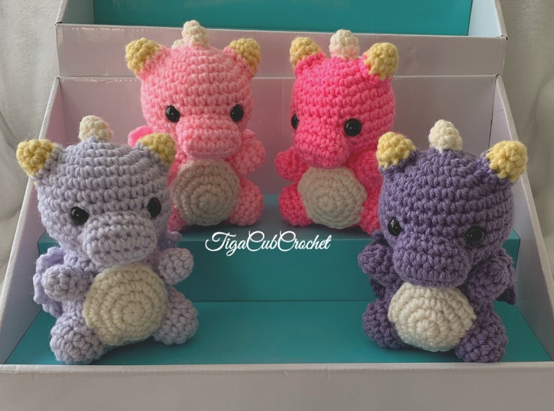 Made To Order Kawaii Cute Adorable Crochet Dragon Plush Stuffies Amigurumi Mythical Fantasy Animal Lover Gift For Her Gift For Him Handmade image 7