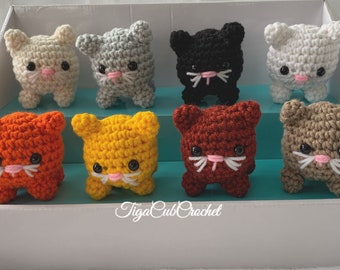 Made To Order! Kawaii Cute Adorable Crochet Cat Kitten Plushies Stuffies Amigurumi Pet Animals Lovers Gifts For Her Gifts For Him Handmade