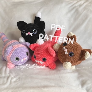 PDF Digital Pattern! Crochet Amigurumi Nyx Big Cat Kitty Kitten Pattern Kawaii Cute Adorable Plushies Stuffies Gifts For Pet Animals Lovers