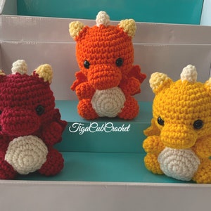 Made To Order Kawaii Cute Adorable Crochet Dragon Plush Stuffies Amigurumi Mythical Fantasy Animal Lover Gift For Her Gift For Him Handmade image 5