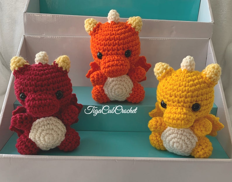 Made To Order Kawaii Cute Adorable Crochet Dragon Plush Stuffies Amigurumi Mythical Fantasy Animal Lover Gift For Her Gift For Him Handmade image 5