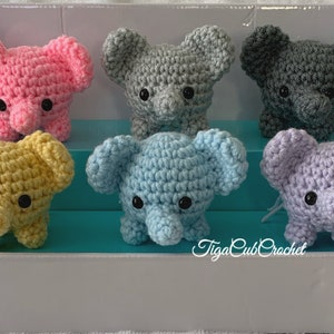 Made To Order! Kawaii Cute Adorable Crochet Elephant Plushies Stuffies Amigurumi Zoo Animals Lovers Gifts For Her Gifts For Him Handmade