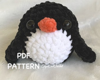 PDF Digital Pattern! Crochet Amigurumi Raven Penguin Bird Zoo Pattern Kawaii Cute Adorable Plushies Stuffies Gifts For Pet Animals Lovers