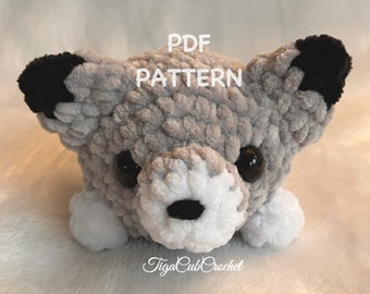 Knight the Wolf Crochet Pattern: Kawaii Amigurumi Plush (PDF)