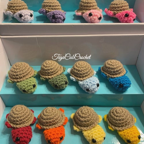 Made To Order! Kawaii Cute Adorable Crochet Turtle Plushies Stuffies Amigurumi Wild Zoo Animals Lovers Gifts For Her Gifts For Him Handmade
