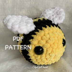 Modello digitale PDF con ape all&#39;uncinetto! Blossom the Bumble Bee Amigurumi Modello di animale di peluche Adorabile regalo di peluche per gli amanti degli animali domestici