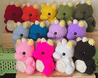 Made To Order! Crochet Dragon Mythical Fantasy Kawaii Cute Adorable Plush Stuffed Animal Amigurumi Plushies Gift For Her For Him Handmade