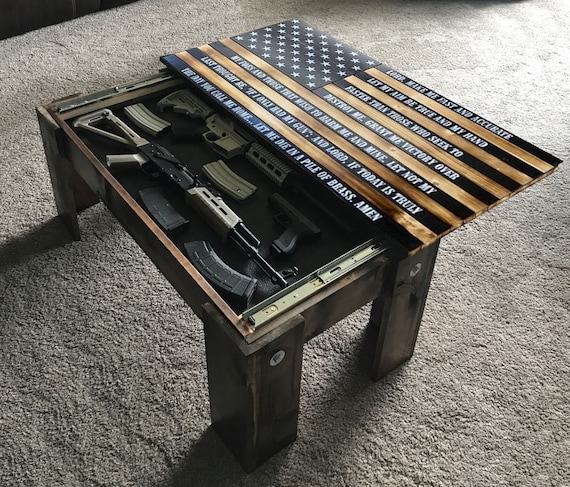 Hidden Gun Gunfighters Prayer Concealment Table Etsy