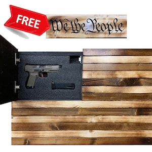 Free WE THE PEOPLE sign included Lockable American Flag