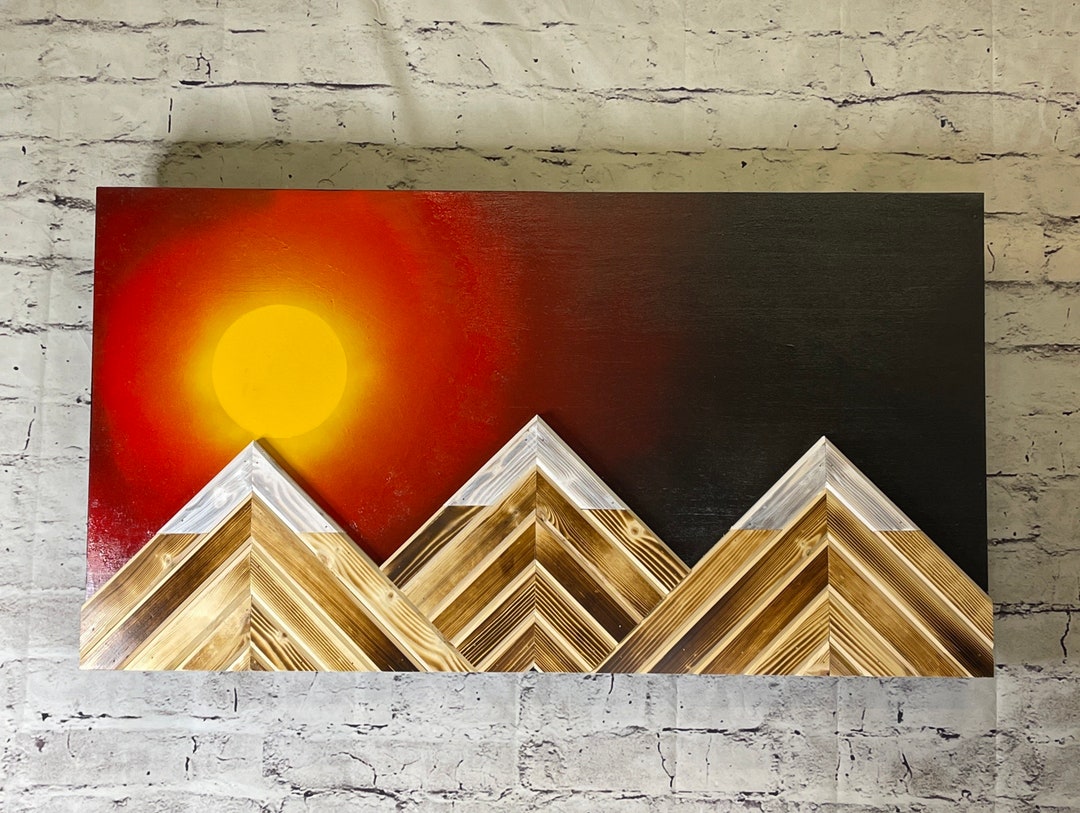 Hidden Gun Sunset Mountain Concealment Wall Art Hidden Gun Biometric