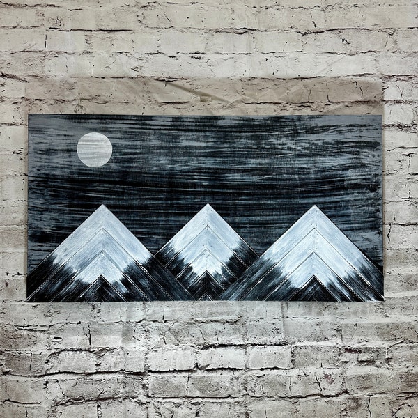 Hidden Gun “Full Moon” Mountain Concealment Wall Art  - Biometric Lock or Rfid Lock