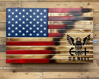 Hidden Gun Navy Lockable Rustic Navy American Flag