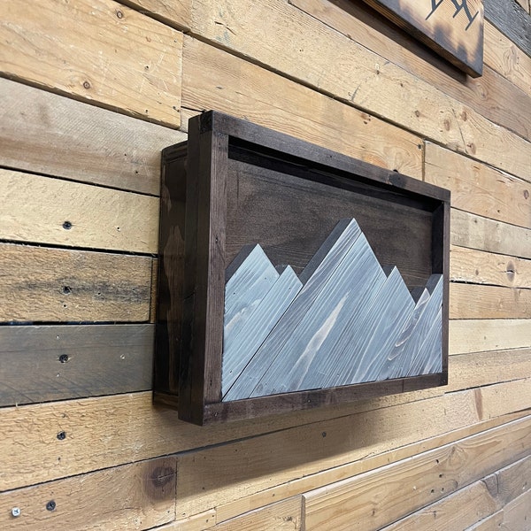 Rustic Mountain Decor – Hidden Gun Storage, Magnetic Lock, Veteran Made