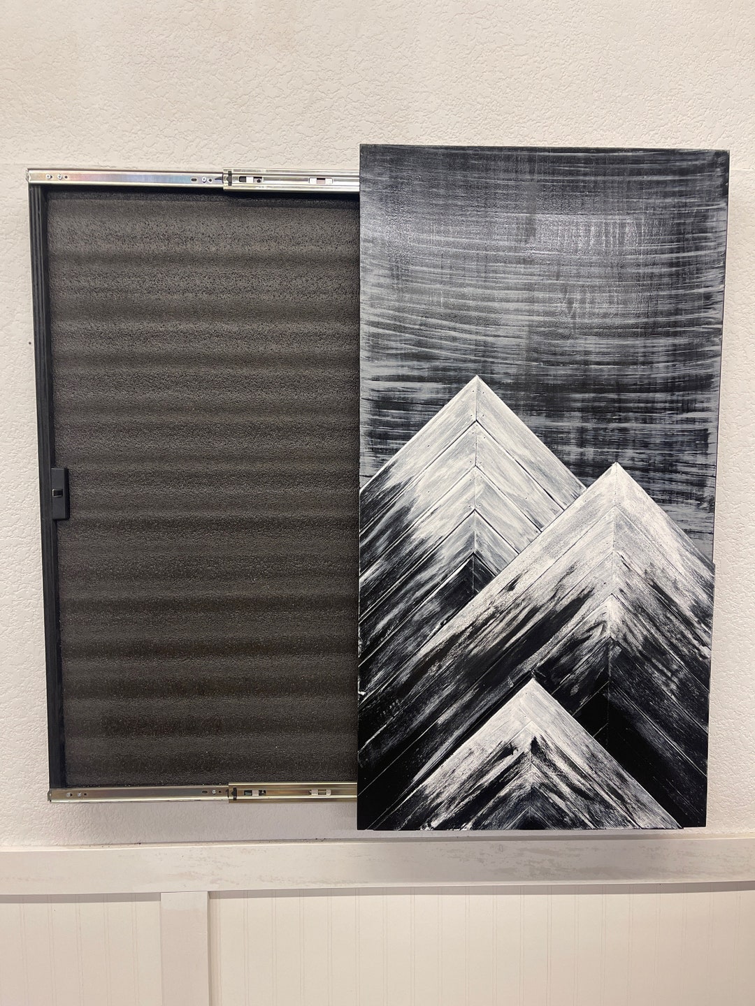 Vertical Hidden Gun Mountain Concealment Wall Art Hidden Gun Biometric