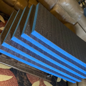 20”x39&quot; Kaizen Foam Sheet: 2.25” Thick, Black & Blue