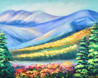 Colors of the Mountain, Original Oil Painting on Canvas, 24x18”, Nature Landscape