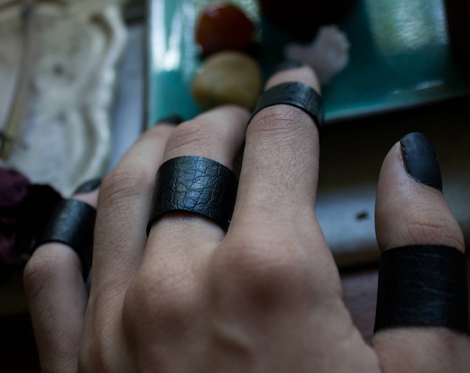 Vegan Leather Finger Cuff | Faux Leather Cuff Ring