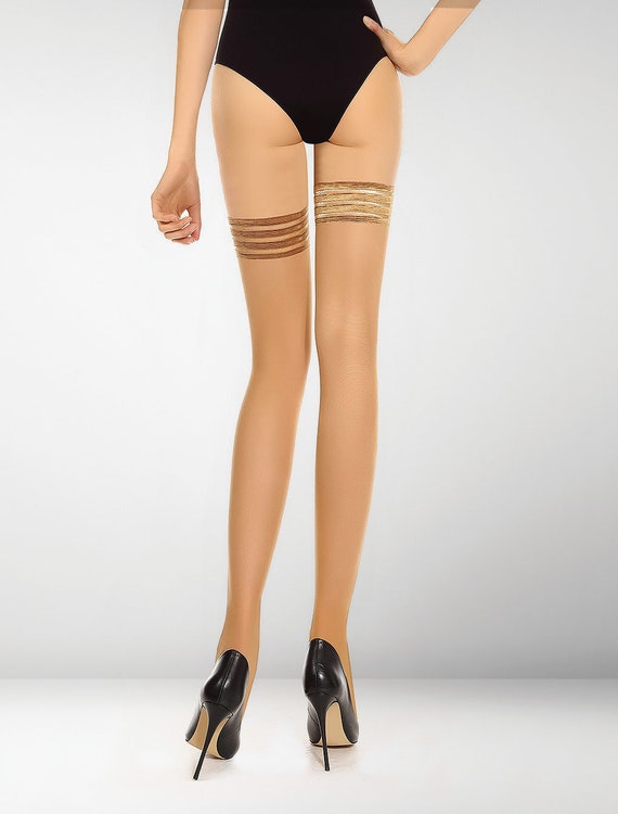 20 Denier T-band Hold Ups - Natural for Natural Skin Tone - Etsy Israel