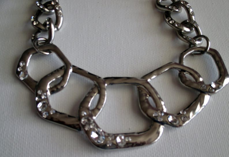 Silver and Crystal Necklace SKU #UVFP3P104 Pierced Earrings and bracelet