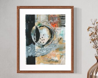 Original Painting, Acrylic on Paper; Mid Century Modern Abstract Design; Matted, Ready to Frame.