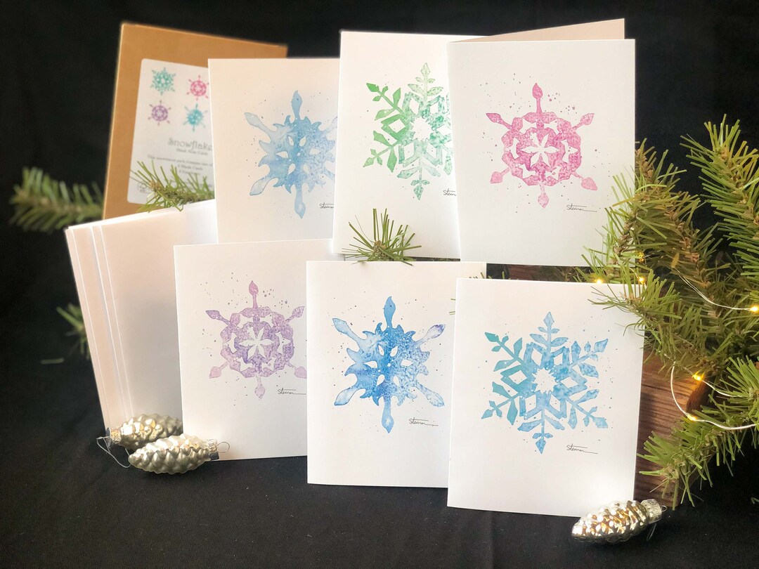 Snowflake Blank Note Card Assortment Pack; 6 Cards, 6 Envelopes ...