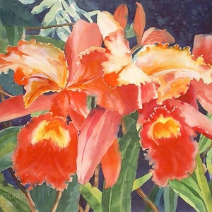 Aangepaste wenskaart; Elke gelegenheid; Orchid Aquarel; Gepersonaliseerd; Verjaardag/Bruiloft/Sympathie/Get Well/Thank-you/Love