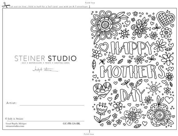 Instant Digital Download / Printable Coloring Card / DIY Card | Etsy