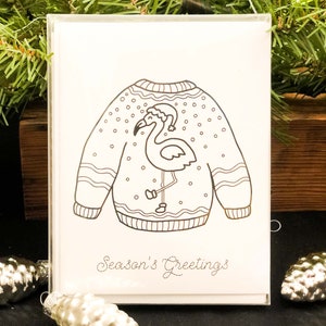 Christmas Sweater Cards to Color and Send,Holidays 8 Blank Cards and EnvelopesKids Art Activity KitDIYCraftAdult ColoringSeries I image 3