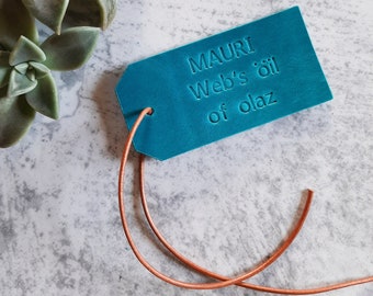 Custom Embossed Leather Gift Tag: Personalized Christmas Name Tag
