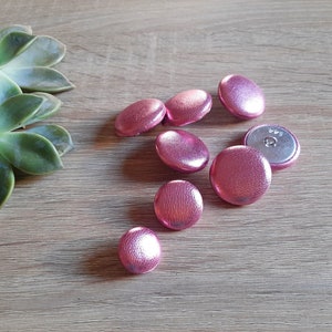 Metallic Pink Leather Shank Buttons: Italian Leather