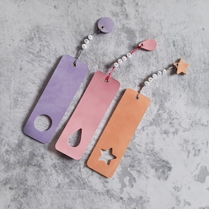Personalized Leather Bookmark: Handmade Genuine Leather with letter Beads