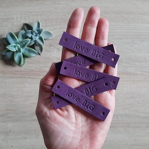 Custom leather tag / Personalized leather label /  leather name tag / Gift name tag / Genuine leather