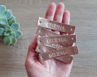 Personalized Leather Tag: Custom Name Label, Gift Tag