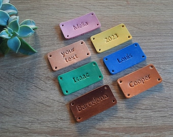 Etiqueta de cuero personalizada rectangular / Etiqueta de cuero personalizada / Etiqueta de nombre de cuero personalizada / Etiqueta de nombre de regalo / Cuero genuino