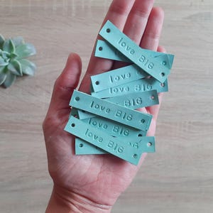 Custom leather tag / Personalized leather name label /  leather name tag / Gift name tag / Genuine leather