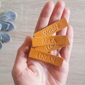 Custom leather tag / Personalized leather label /  leather name tag / Gift name tag / Genuine leather