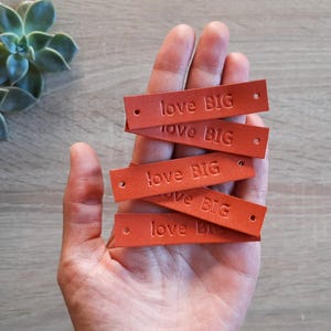 Personalized leather tag / Custom leather name label /  leather name tag / Gift name tag / Genuine leather