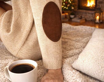 Pair of Suede Leather Oval Elbow Knee Patches - Repair or Decorate - Punched or Unpunched