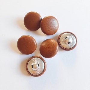 Brown Leather Shank Buttons: Handmade Upholstery & Sewing Supplies, 30L, 36L, 44L