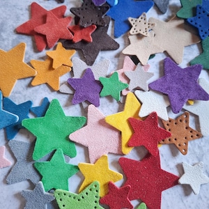 Toppa in pelle scamosciata a forma di stella – Applicazione in pelle fatta a mano per cucito, decorazione e riparazione