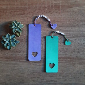Personalized Leather Bookmark: Handmade Genuine Leather with Letter Beads