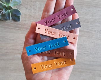 Personalized Leather Tag: Custom Embossed Name Label