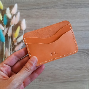 Custodia per carte in pelle di pesca / Vera pelle / Portafoglio in pelle / Custodia per carte in pelle personalizzata / Regalo di Natale