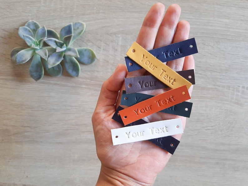 Personalized Leather Tag / Custom Leather Label / Embossed Etsy