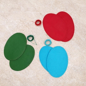 Pair of Matte Leather Oval Elbow Knee Patches - Repair or Decorate - Punched or Unpunched