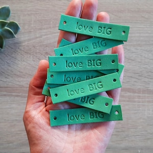 Custom leather tag / Personalized leather name label /  leather name tag / Gift name tag / Genuine leather
