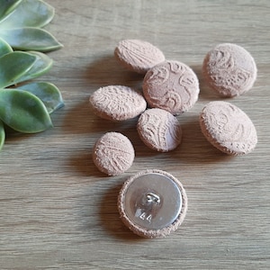 Textured Beige Leather Shank Buttons: Handmade Leather